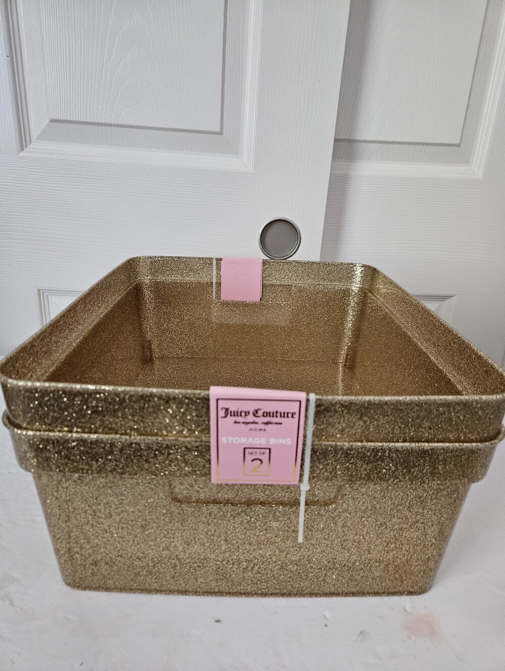 Juicy Couture NWT Set Of 2 Glitter Storage Bins